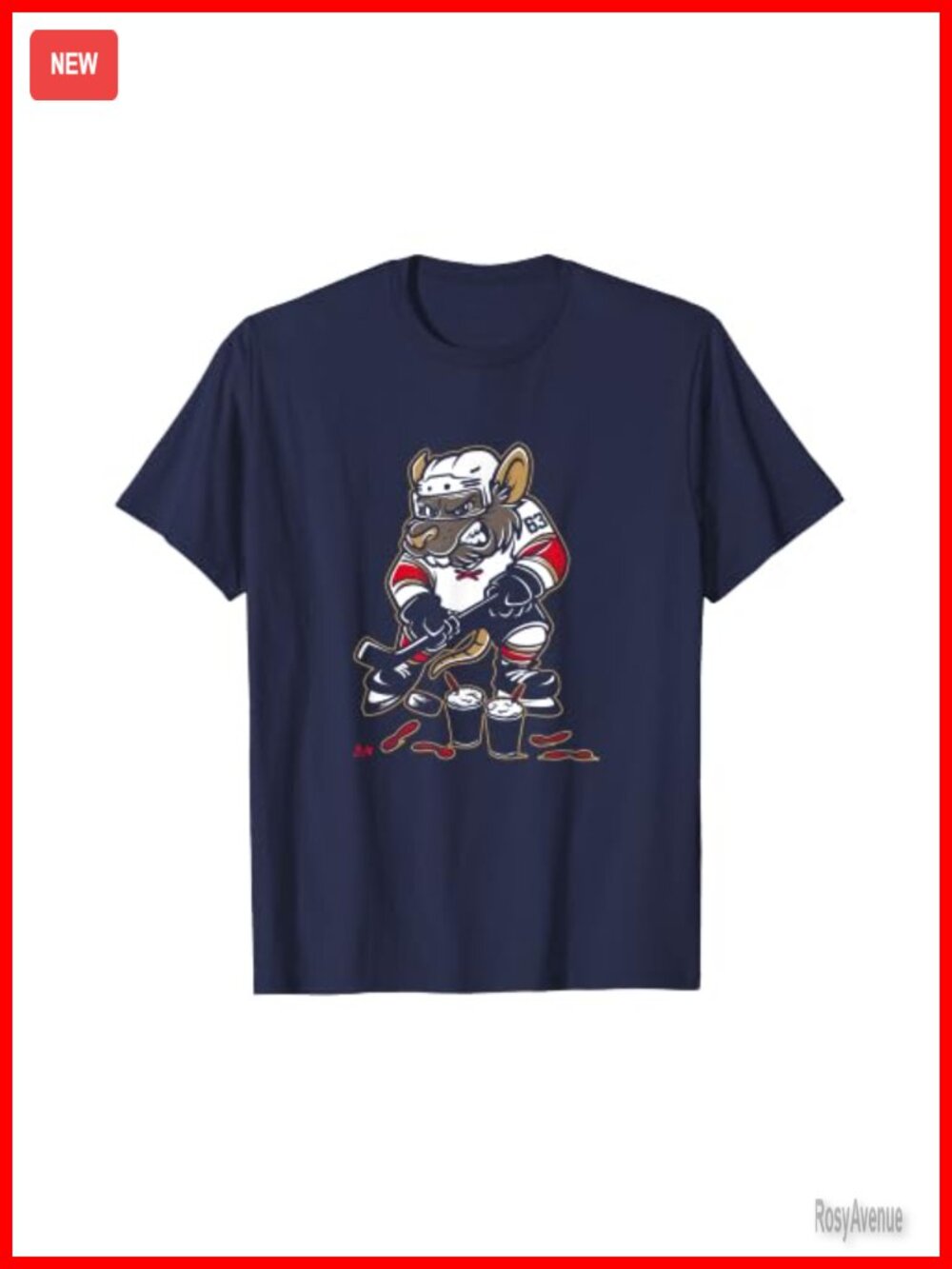 Hockey Player Graphic T-Shirt Classic Fit Short Sleeve
